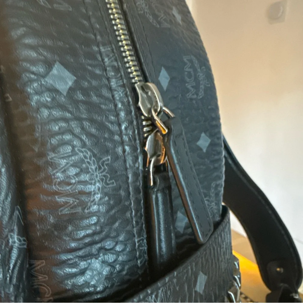 MCM Monogramed Metallic Visetos Side Studs Backpack - Picture 9 of 16